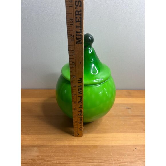 Empoli Large Vintage green Apothecary Jar Italian Art Glass Midcentury - Picture 9 of 9